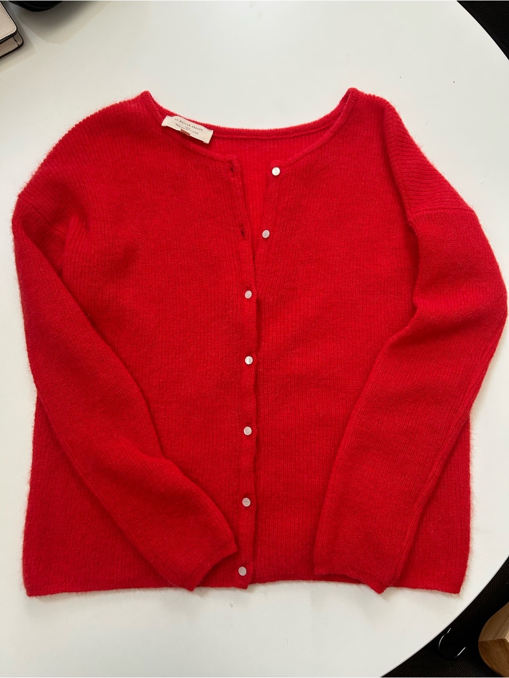 Sezane Gaspard Cardigan, Bright Red Button-Front Women's Cardigan